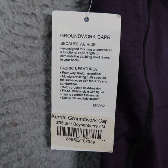 Kerrits Leggings Medium Groundwork Capri Stretch Purple Equestrian Pull On NEW - Picture 5 of 10